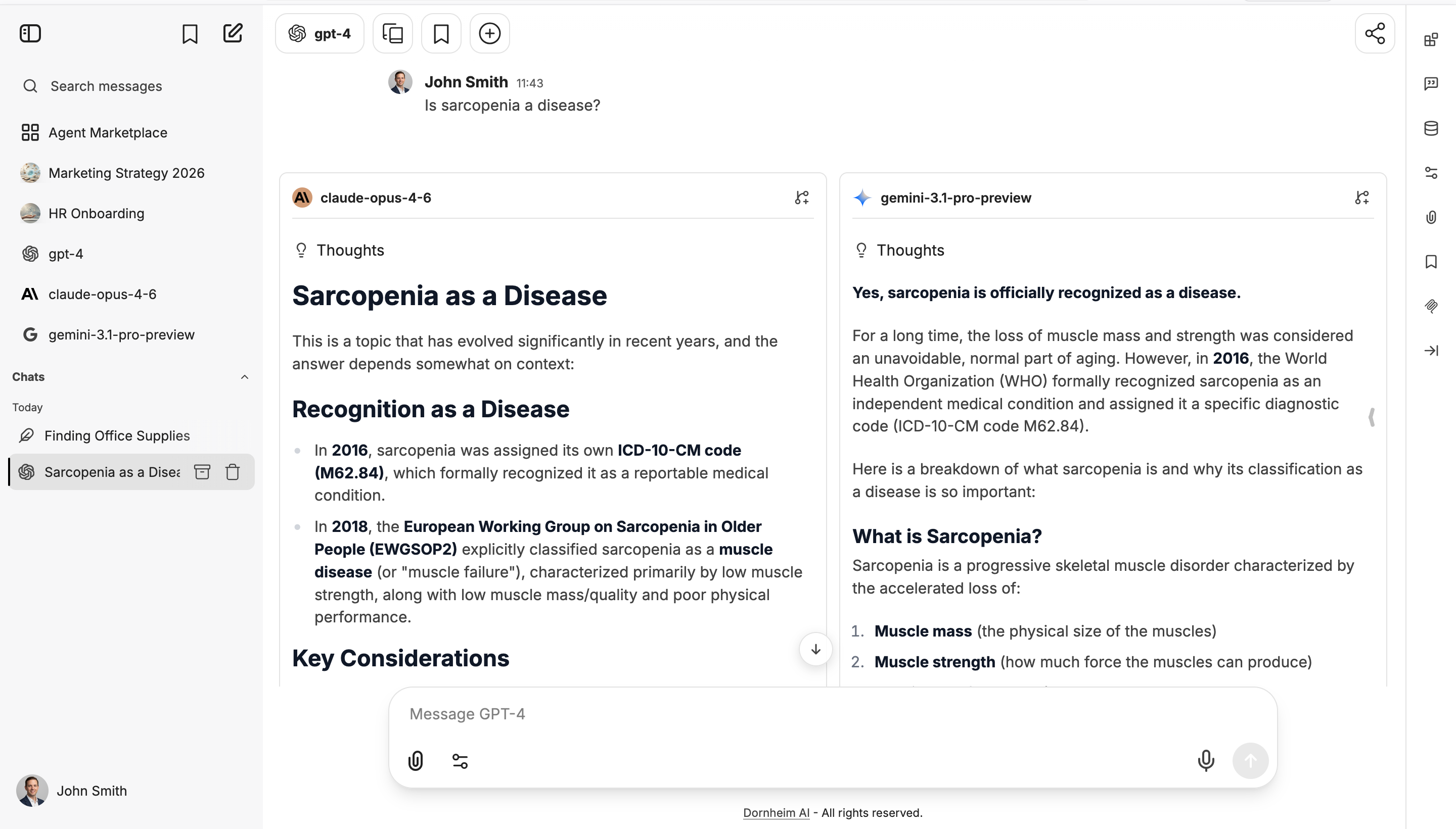 Dornheim AI Platform – Multi-model comparison with auditor function